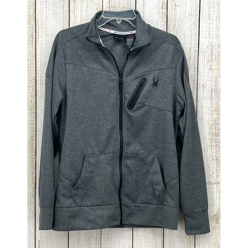 Spyder Jacket Raider Men's Size Medium Full Zip Gray Long Sleeve